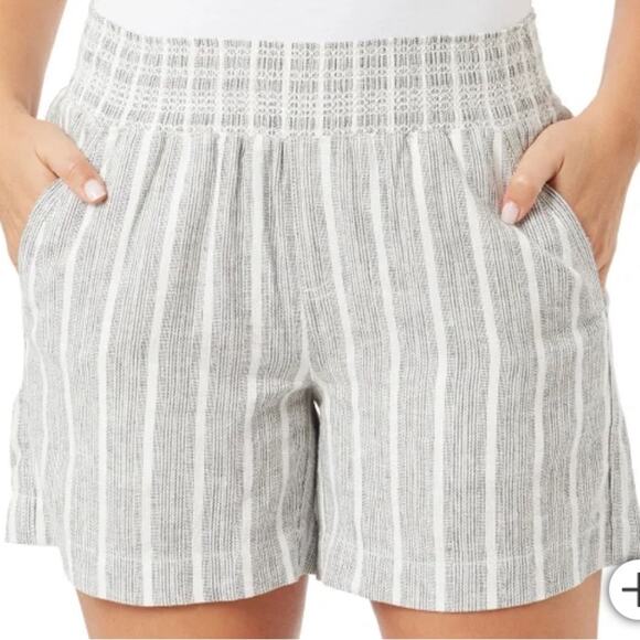 Briggs New York Pants - Briggs Ladies' Linen Blend Grey Boho Shorts Size XL